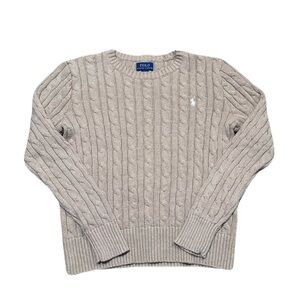 Polo Ralph Lauren Cable-Knit Pullover Sweater Beige Crew Neck L (12-14)